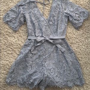 Purple lace romper
